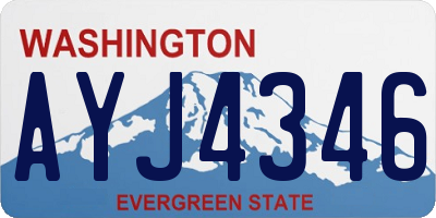 WA license plate AYJ4346