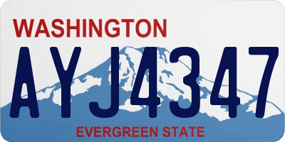 WA license plate AYJ4347