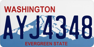 WA license plate AYJ4348