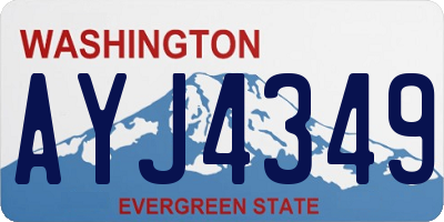 WA license plate AYJ4349