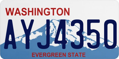 WA license plate AYJ4350