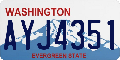 WA license plate AYJ4351