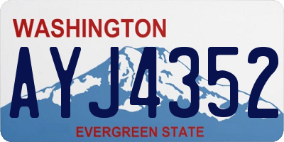 WA license plate AYJ4352