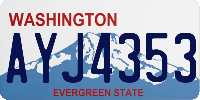 WA license plate AYJ4353