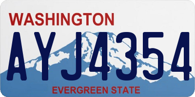 WA license plate AYJ4354