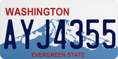 WA license plate AYJ4355