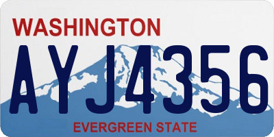 WA license plate AYJ4356