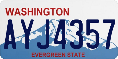 WA license plate AYJ4357
