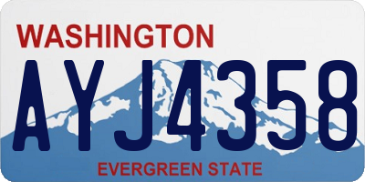 WA license plate AYJ4358