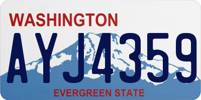 WA license plate AYJ4359