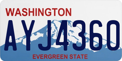 WA license plate AYJ4360