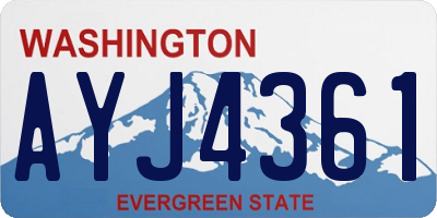 WA license plate AYJ4361