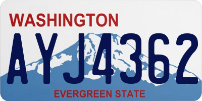 WA license plate AYJ4362