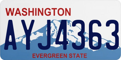 WA license plate AYJ4363