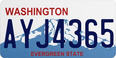 WA license plate AYJ4365