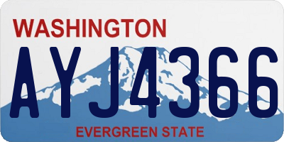WA license plate AYJ4366