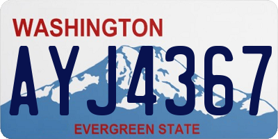 WA license plate AYJ4367