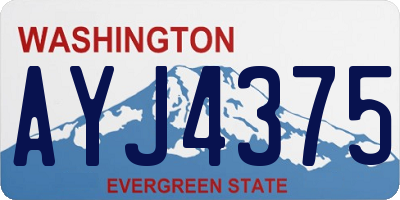 WA license plate AYJ4375