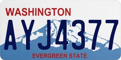 WA license plate AYJ4377