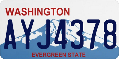 WA license plate AYJ4378