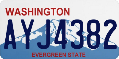 WA license plate AYJ4382