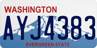 WA license plate AYJ4383