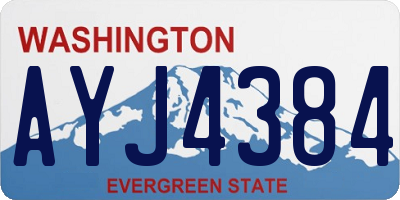 WA license plate AYJ4384