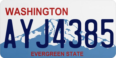 WA license plate AYJ4385