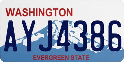 WA license plate AYJ4386