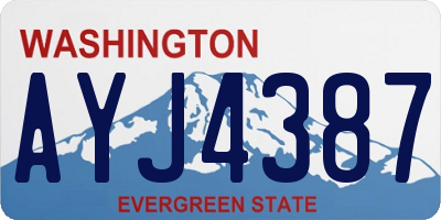 WA license plate AYJ4387