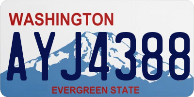 WA license plate AYJ4388