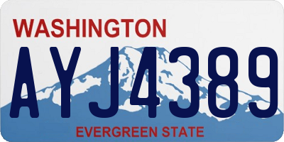 WA license plate AYJ4389