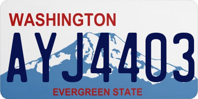 WA license plate AYJ4403
