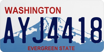 WA license plate AYJ4418