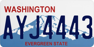 WA license plate AYJ4443