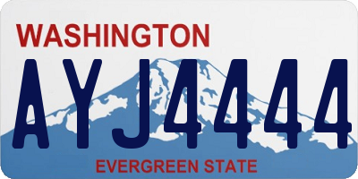 WA license plate AYJ4444