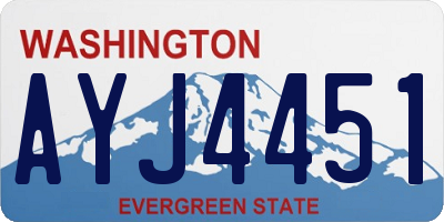WA license plate AYJ4451