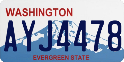 WA license plate AYJ4478