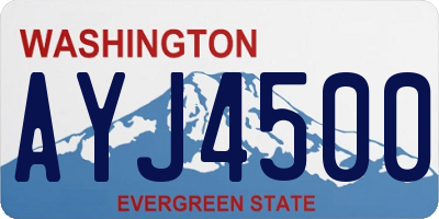 WA license plate AYJ4500