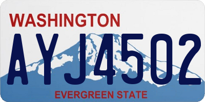 WA license plate AYJ4502