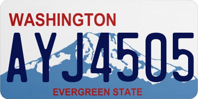 WA license plate AYJ4505