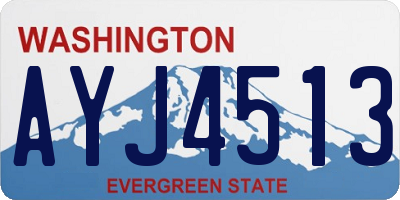 WA license plate AYJ4513