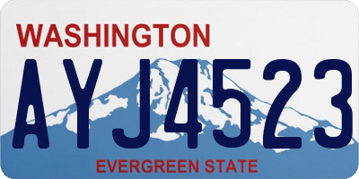 WA license plate AYJ4523