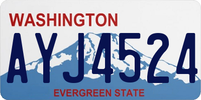 WA license plate AYJ4524