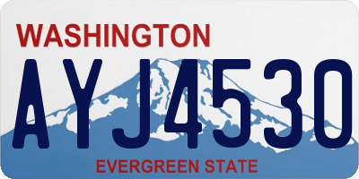 WA license plate AYJ4530