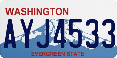 WA license plate AYJ4533