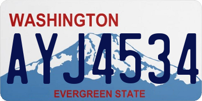 WA license plate AYJ4534