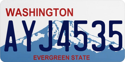 WA license plate AYJ4535