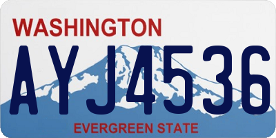 WA license plate AYJ4536