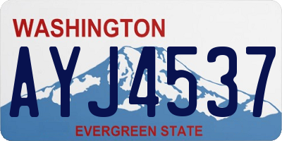 WA license plate AYJ4537